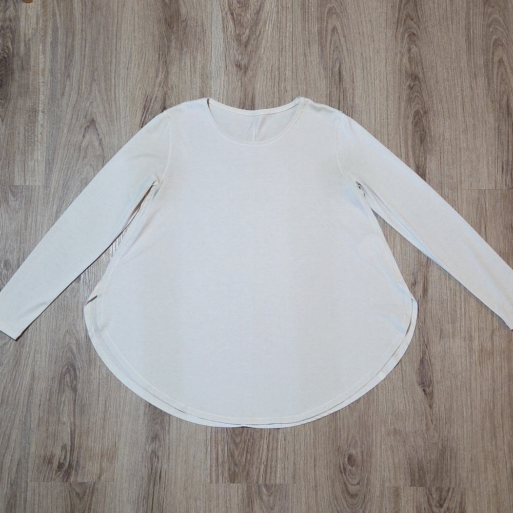 Lululemon Draped Bum Covering Long Sleeve *White Opal